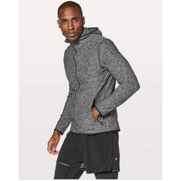 Lululemon jacket men's large Surge warm 1/2 zip grey/black speckle - Picture 5 of 12